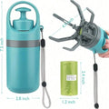 Portable Dog Pooper Scooper , No Touch Claw Pickup Tool with Waste Bag Holder