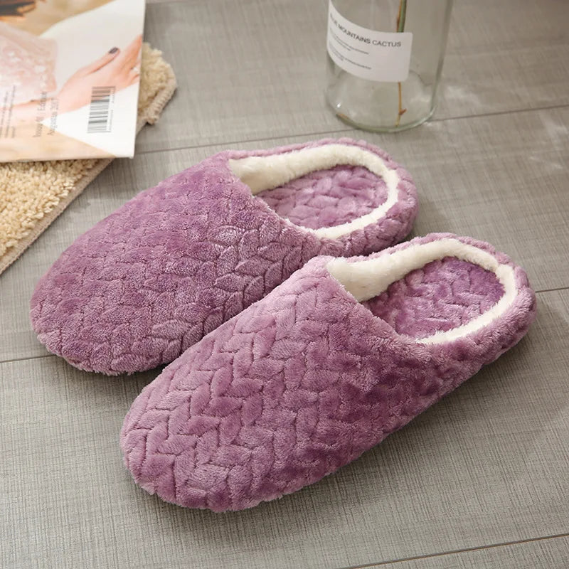 Women  Slippers ,Warm Plush,Autumn ,Winter Shoes Woman House Flat Floor Soft Silent Slides
