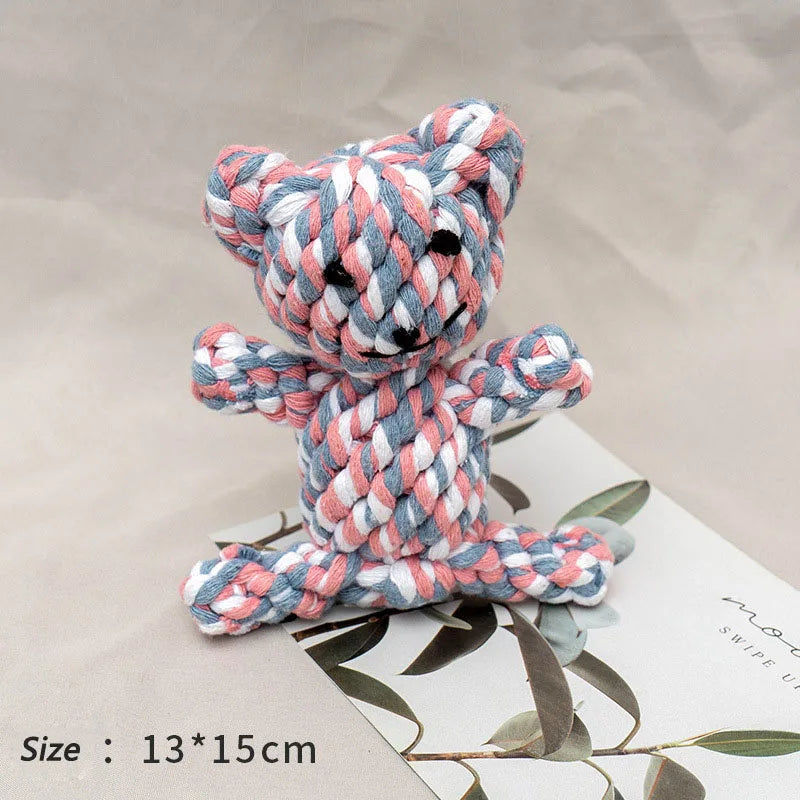 1pcs Bite Resistant Dog Chew Toy for Small Dogs , Cleaning Teeth , Rope Knot Ball Toy Animals