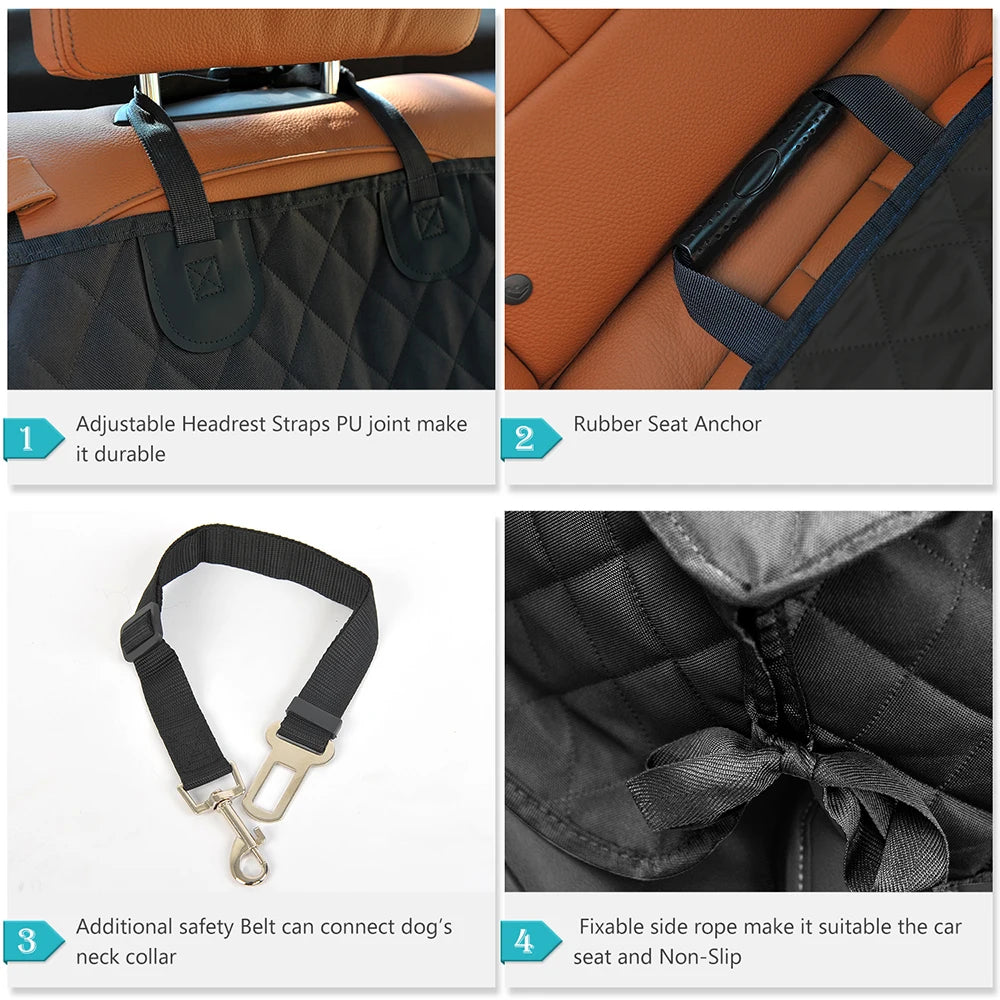 Dog Car Seat Cover, Waterproof Dog Car Seat Protector With Middle Seat Armrest For Dogs
