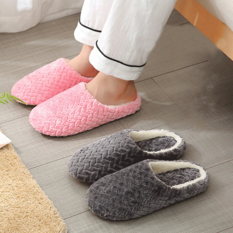 Women  Slippers ,Warm Plush,Autumn ,Winter Shoes Woman House Flat Floor Soft Silent Slides