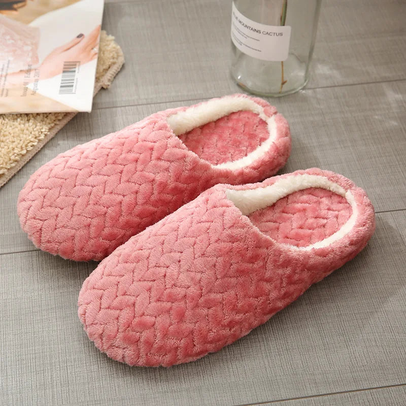 Women  Slippers ,Warm Plush,Autumn ,Winter Shoes Woman House Flat Floor Soft Silent Slides