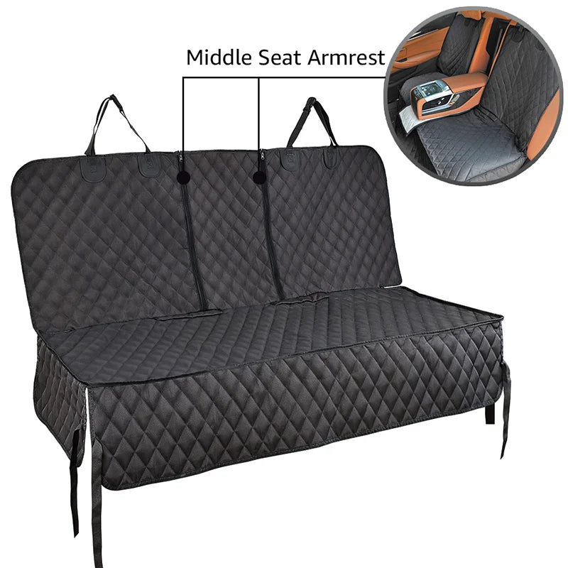 Dog Car Seat Cover, Waterproof Dog Car Seat Protector With Middle Seat Armrest For Dogs