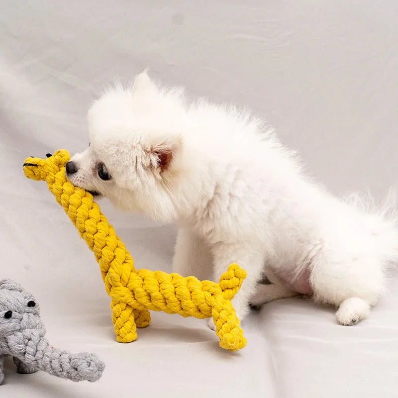 1pcs Bite Resistant Dog Chew Toy for Small Dogs , Cleaning Teeth , Rope Knot Ball Toy Animals