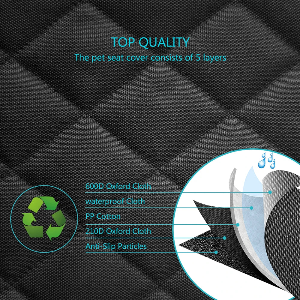 Dog Car Seat Cover, Waterproof Dog Car Seat Protector With Middle Seat Armrest For Dogs