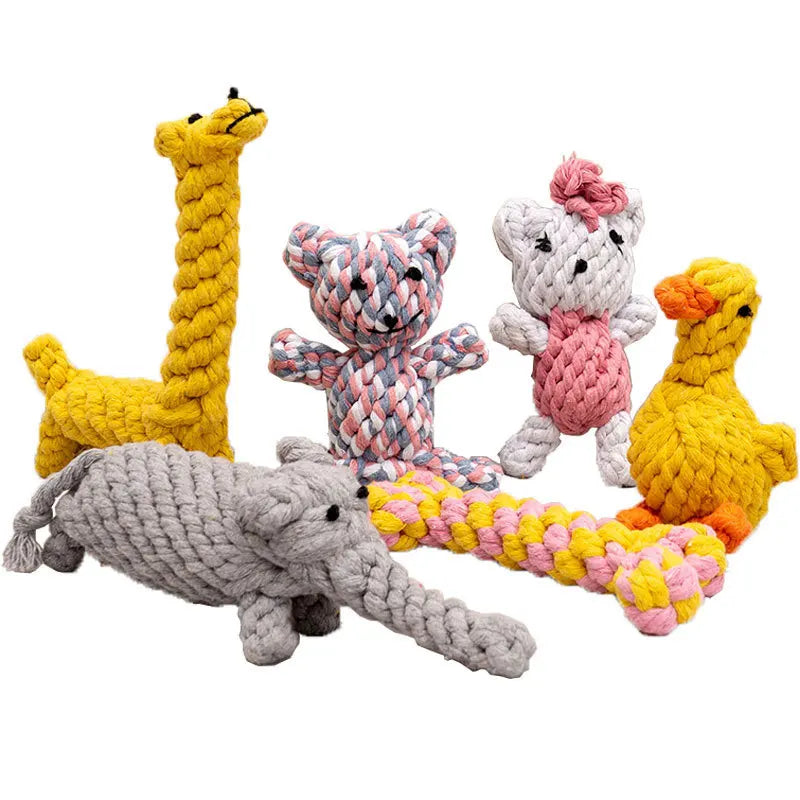 1pcs Bite Resistant Dog Chew Toy for Small Dogs , Cleaning Teeth , Rope Knot Ball Toy Animals