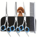 Ambidextrous Pet Safe Scissors ,Stainless Steel Grooming Shears with round Head for Precision Trimming