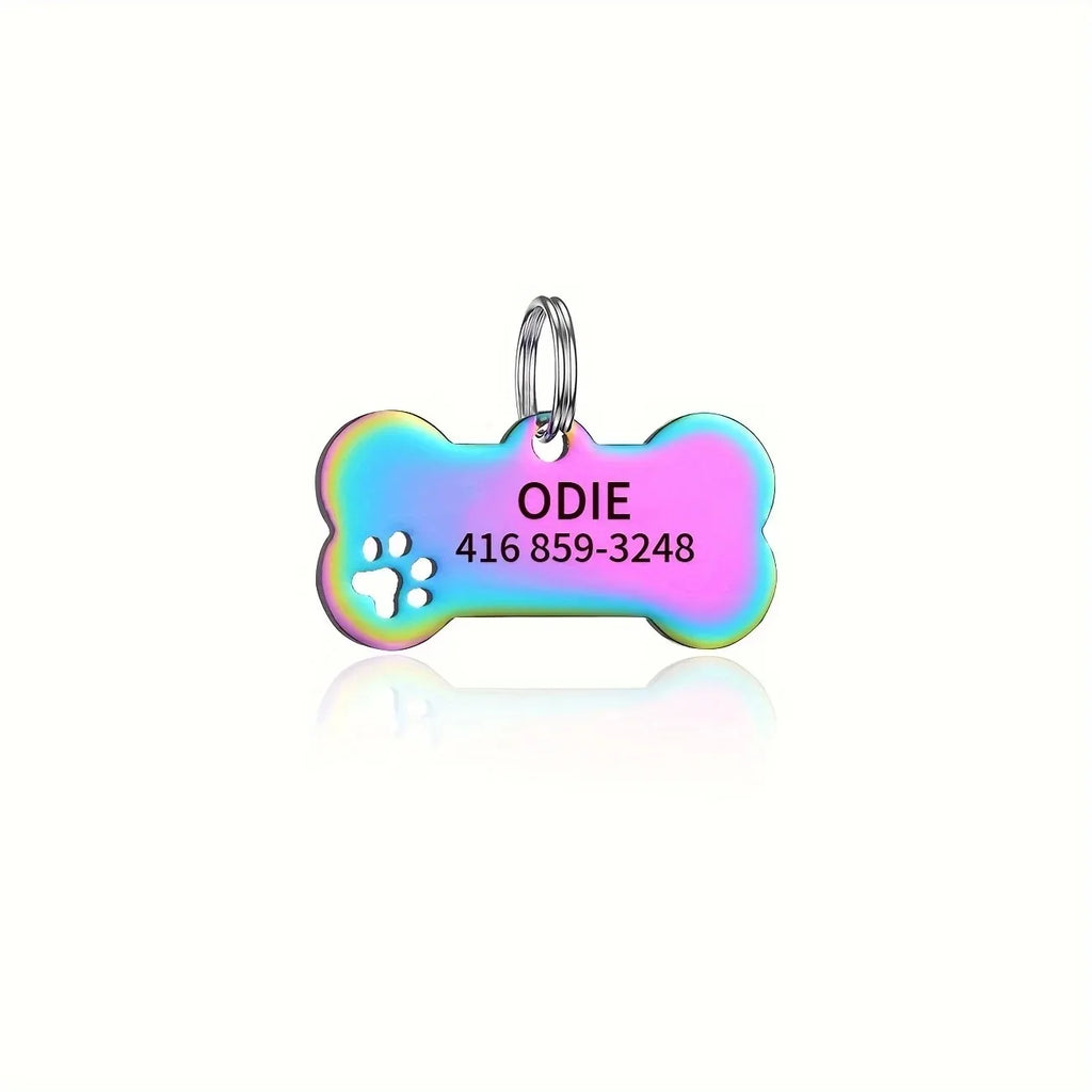 Personalized Engraved High Quality Dog ,Cat Tag with Name and Phone Number, Bone Shaped Pet Pendant for Custom Identification