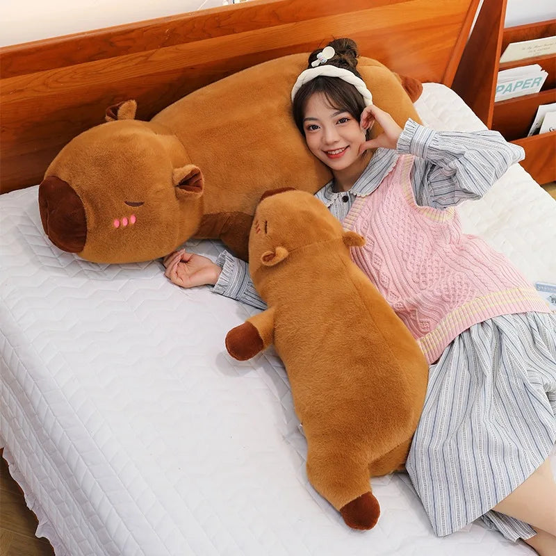 Kawaii Capybara Plush Toy Stuffed Doll Long Sleep Soft Pillow