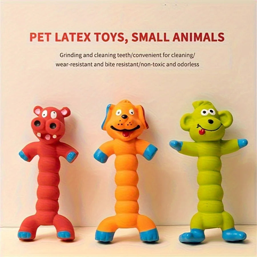Dog Squeaky Toy, Latex Teeth Cleaning Chew Toy ,Self-Play Interactive Puppy ,Durable Chewing Toy