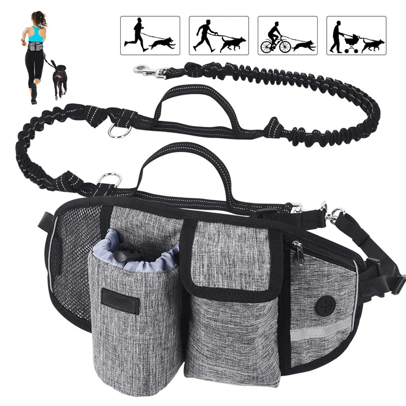 Dog Walking Bags,Training ,Treat Bag, Fanny Pack ,Hands-Free Candy Pouch ,Bungee Leash ,Feed Bowl ,Storage Water Cup