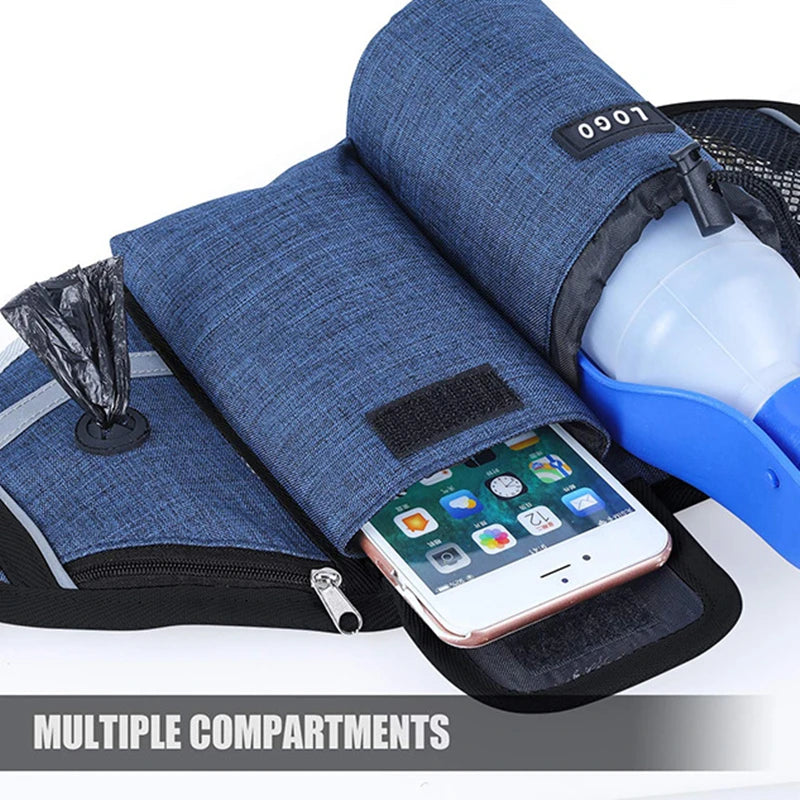 Dog Walking Bags,Training ,Treat Bag, Fanny Pack ,Hands-Free Candy Pouch ,Bungee Leash ,Feed Bowl ,Storage Water Cup