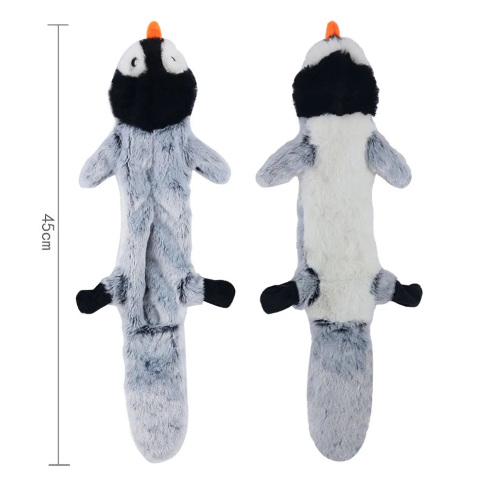 Funny Simulated Animal ,No Stuffing Dog Toy with Squeakers, Durable Stuffingless Plush Toy ,Crinkle Squeak Toy