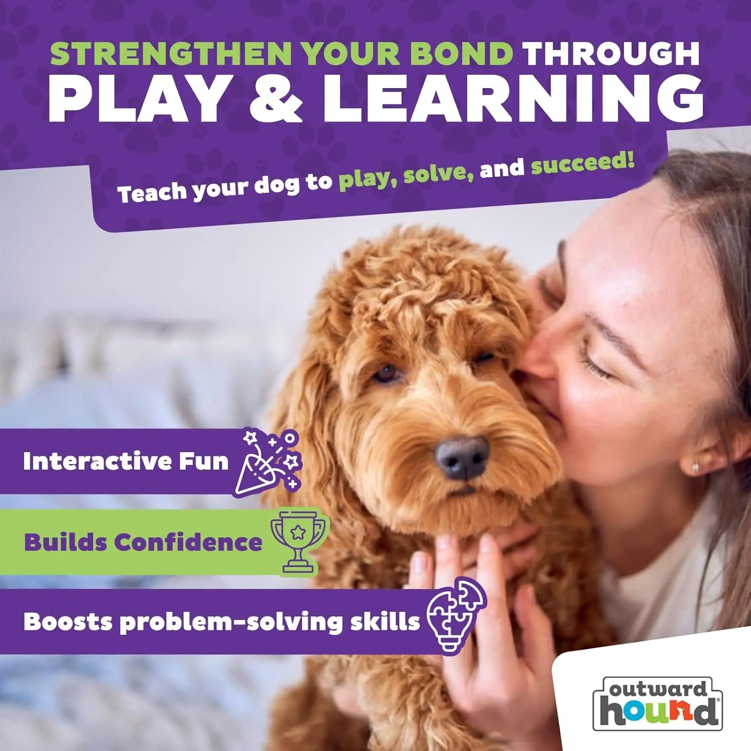 Advanced Dog Puzzle Toy for  Dogs, Level 3 Interactive Treat Game, Turquoise