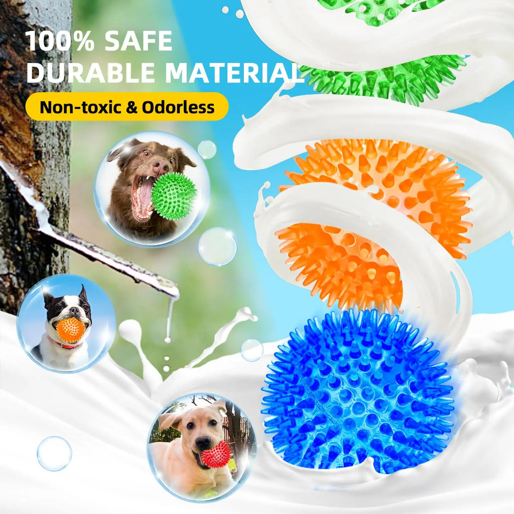3/6Pcs Squeaky Dog Ball Toys, Dog Chew Ball for Boredom, Floatable Pool Dog Toy,Puppy Teeth Cleaning Toy for Small ,Medium Dogs