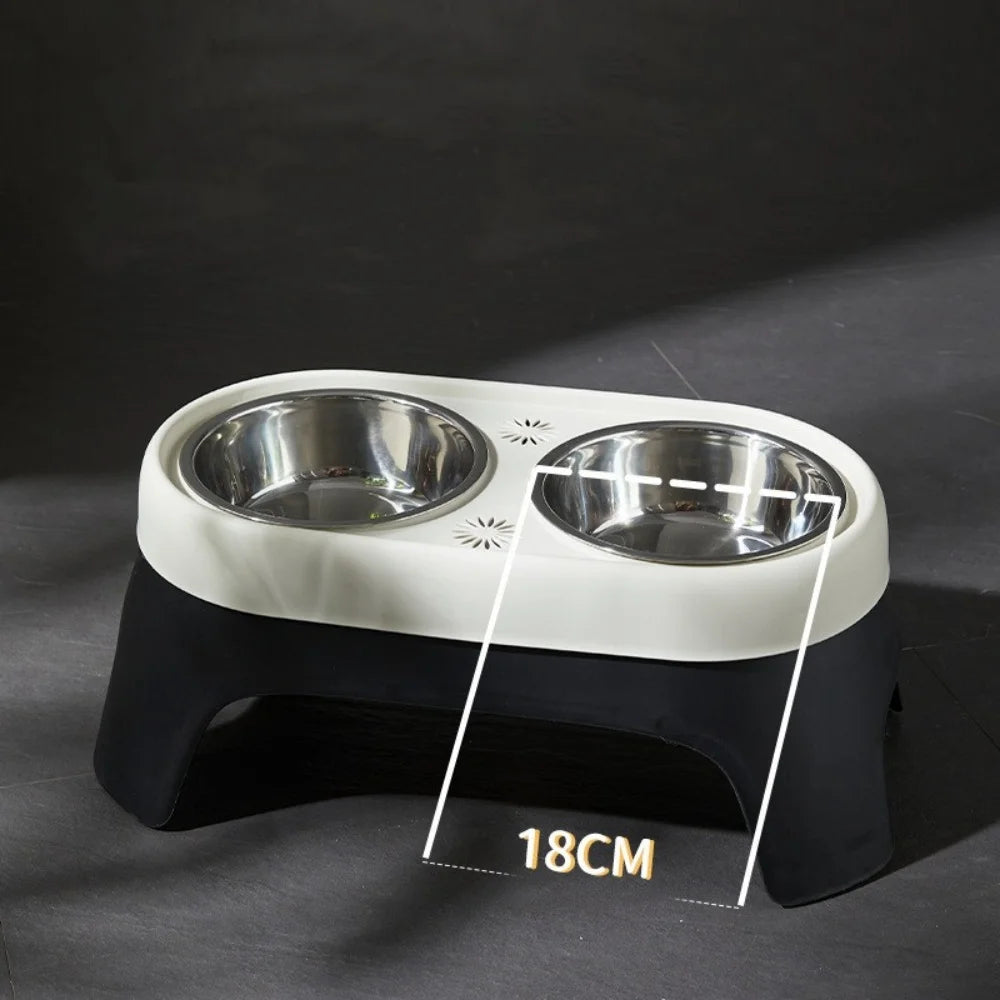 Elevated Pet Bowl, Anti Knock Stainless Steel Food Cat Dog Feeding Bowl ,Leak Proof