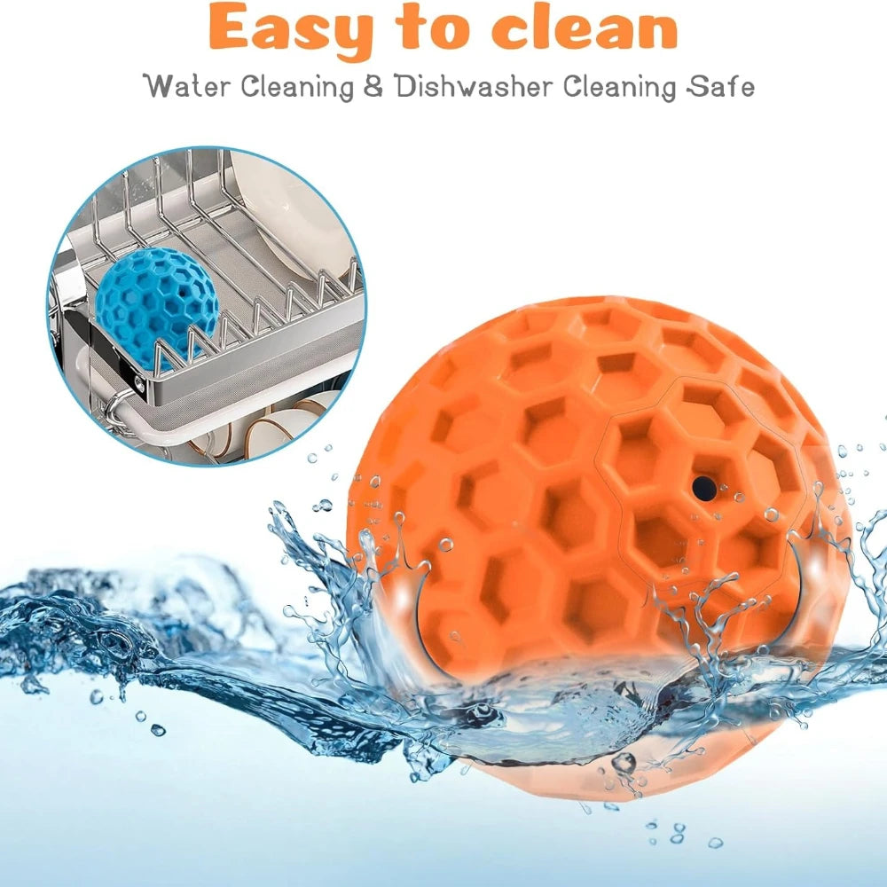 2pcs Indestructible Squeaky Dog Toy, Interactive Dog Balls , Natural Rubber Puppy Ball for Dog Chewing