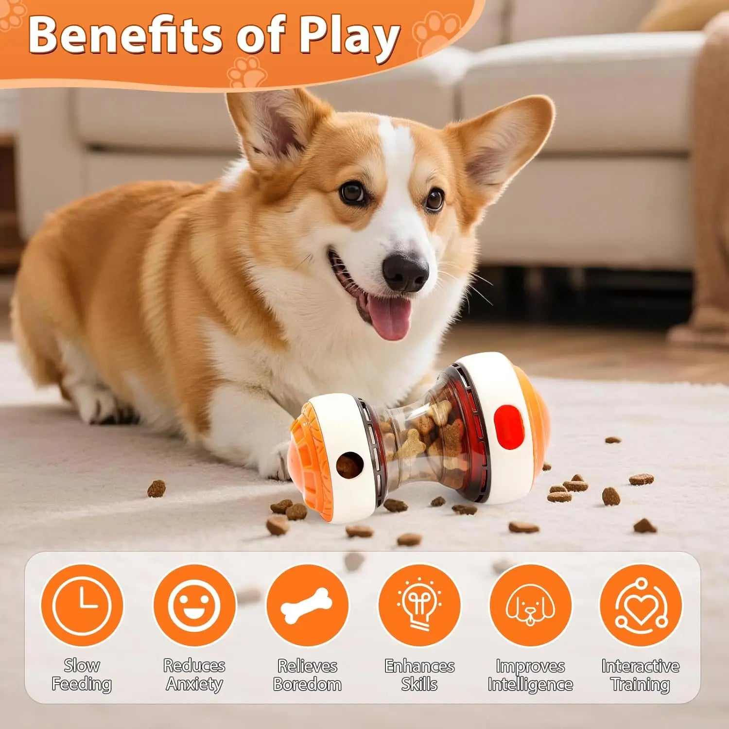Interactive dog toys for small dogs - Adjustable Treat Dispensing  Slow Feeder, Puppy Training Toy