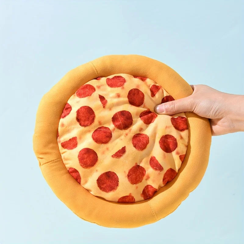 Squeaky Plush Pizza & Shrimp Dog Toy ,Durable Chew for Small Breeds Interactive Pet Play Accessory Soft Teething Puppy Chew Toys