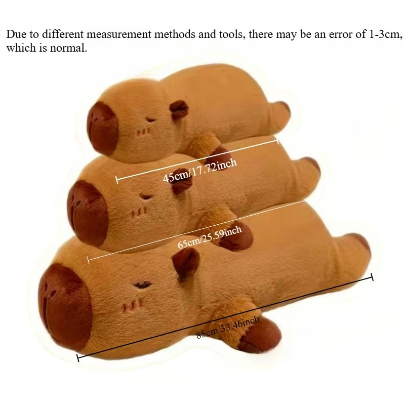 Kawaii Capybara Plush Toy Stuffed Doll Long Sleep Soft Pillow