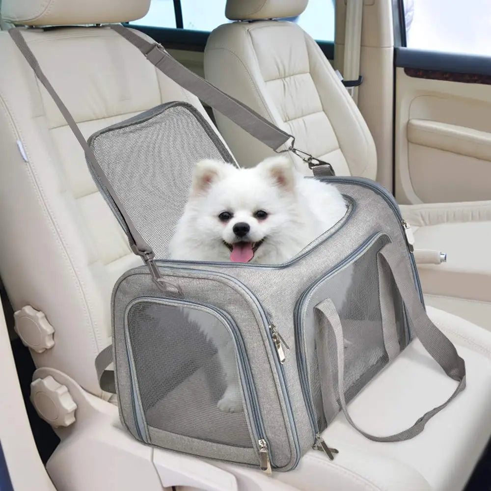 Pet Carrier Bag , Soft Side Backpack Travel Bag, Airline Approved Transport For Small Dogs and Cats