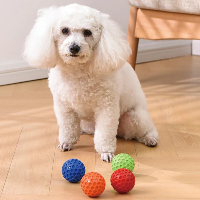 2pcs Indestructible Squeaky Dog Toy, Interactive Dog Balls , Natural Rubber Puppy Ball for Dog Chewing