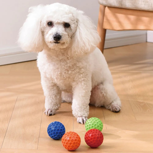 2pcs Indestructible Squeaky Dog Toy, Interactive Dog Balls , Natural Rubber Puppy Ball for Dog Chewing