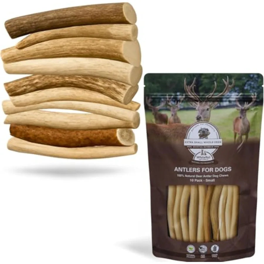 - Antlers for Small Dogs 10 Pack Deer Antler Chew Bones