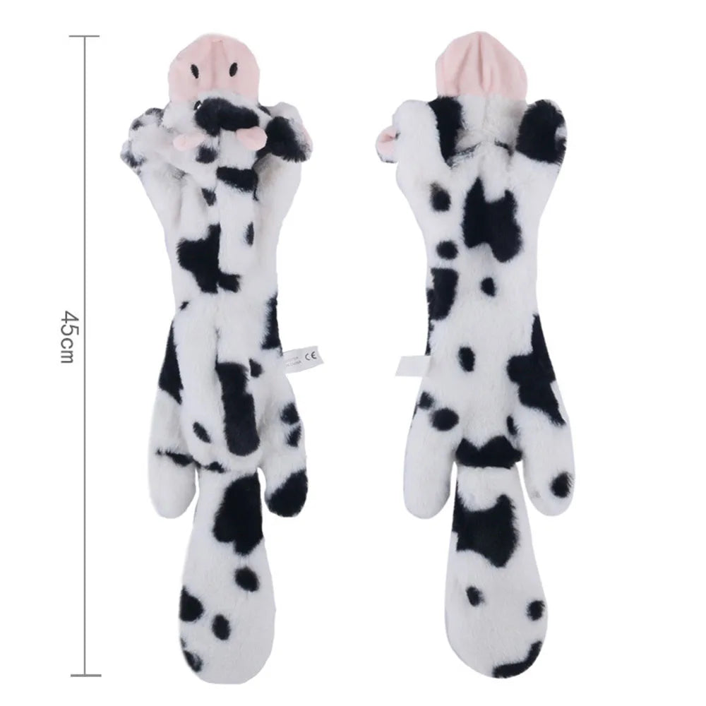 Funny Simulated Animal ,No Stuffing Dog Toy with Squeakers, Durable Stuffingless Plush Toy ,Crinkle Squeak Toy