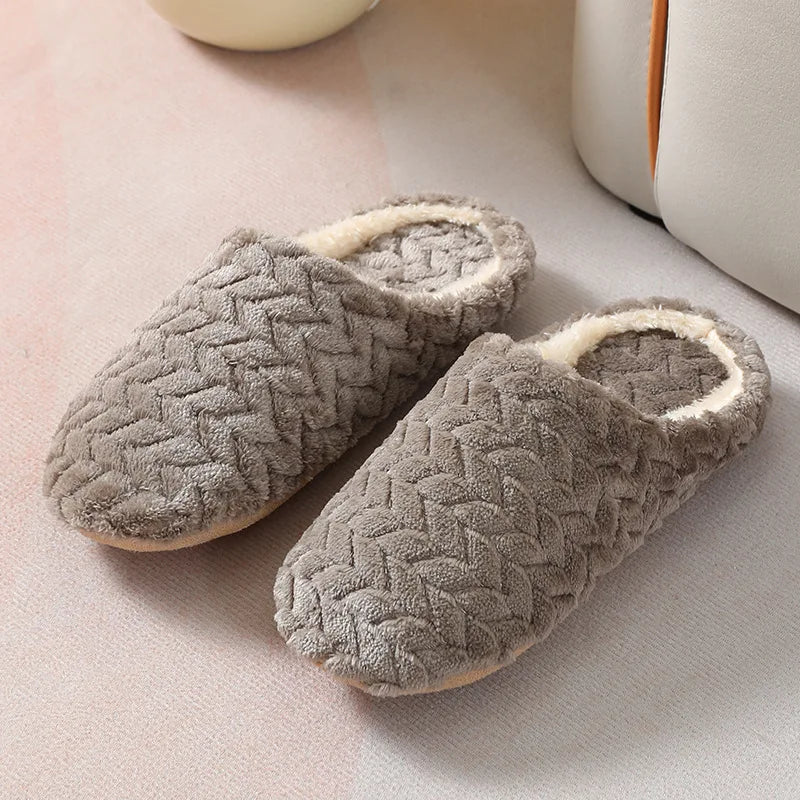 Women  Slippers ,Warm Plush,Autumn ,Winter Shoes Woman House Flat Floor Soft Silent Slides