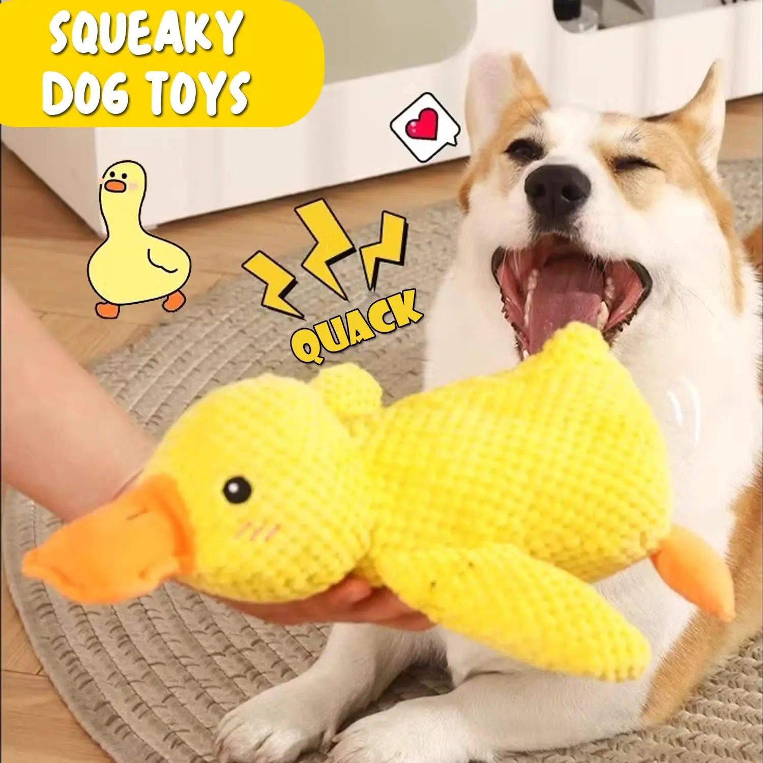 Plush Duck Squeaky Dog Toy,Soft  Toy for Small to Large Dogs,Relieve boredom and Sleep Companion,Dog Accessories
