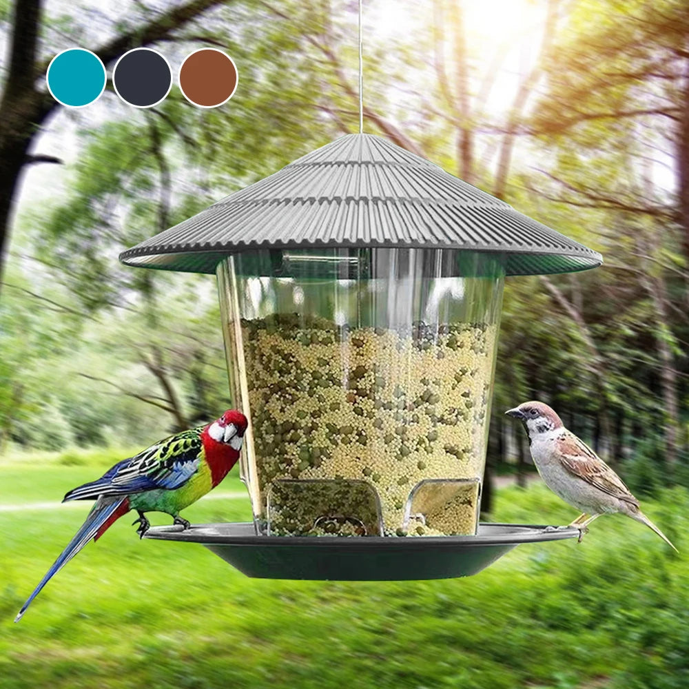 Bird Feeder Automatic Feeding, Outdoor Bird Feeder Hanging, Multiple Hole Dispenser Holder Food Container