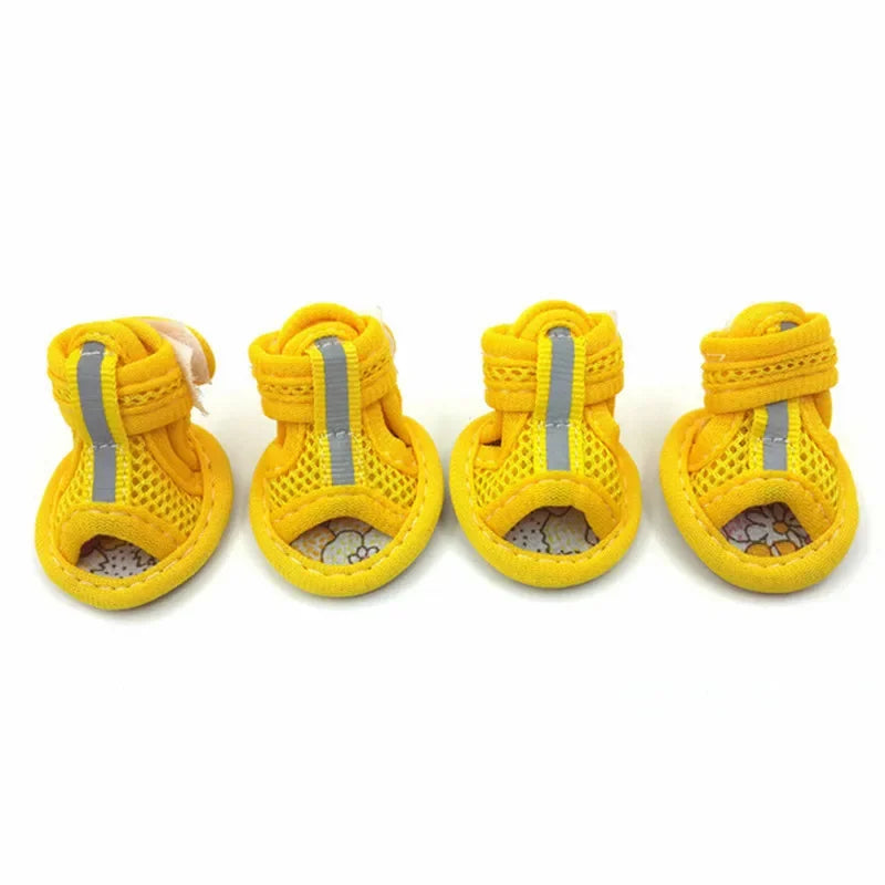 4PCS/set Pink Summer Non-slip Dog Shoes , Breathable Sandals for Dogs
