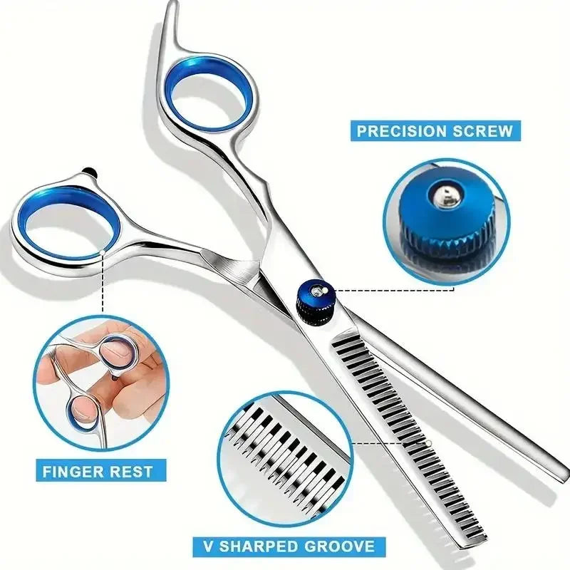 Ambidextrous Pet Safe Scissors ,Stainless Steel Grooming Shears with round Head for Precision Trimming