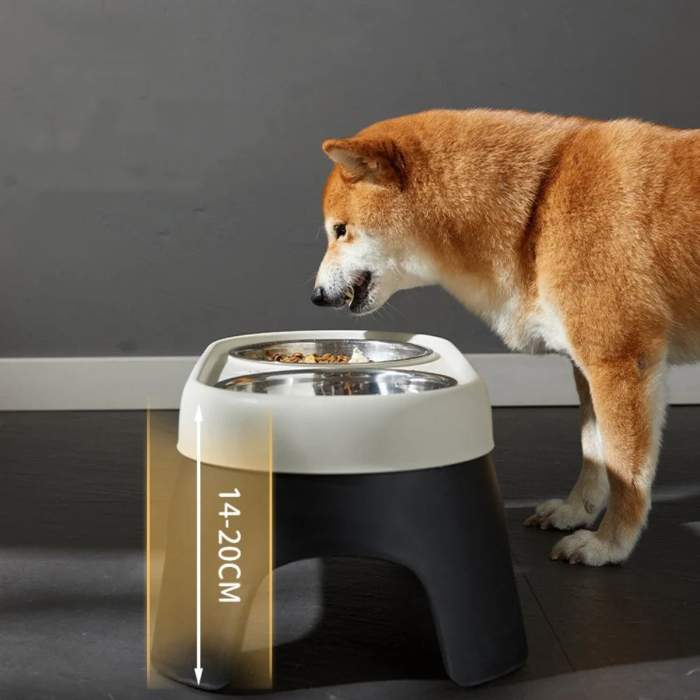 Elevated Pet Bowl, Anti Knock Stainless Steel Food Cat Dog Feeding Bowl ,Leak Proof