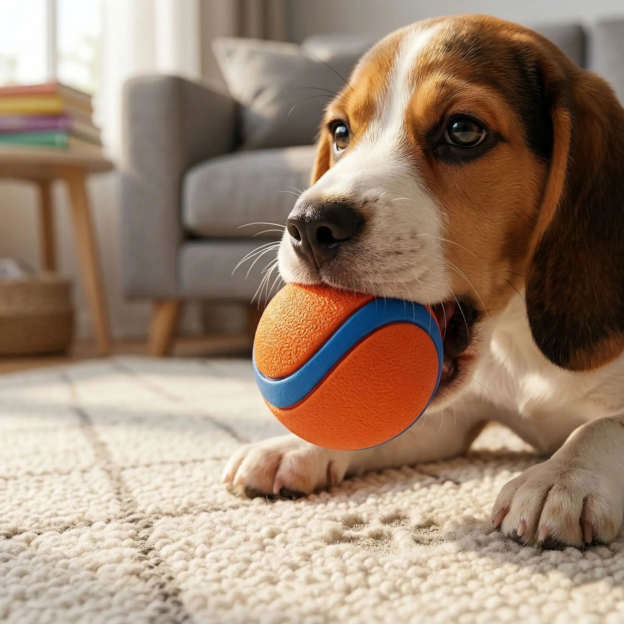 Interactive Dog Bouncy Ball, Natural Rubber , High Elasticity, Durable Chew Toy for Pet Training & Play