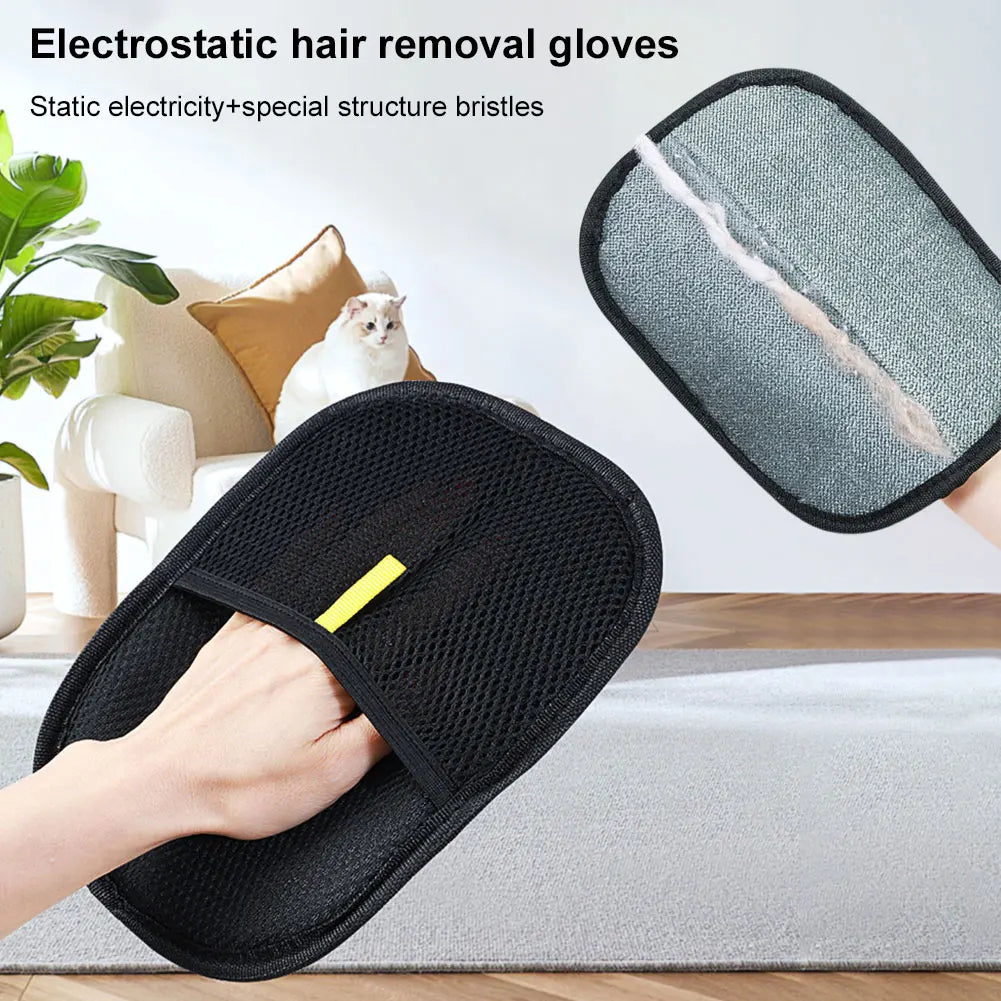 Electrostatic Hair Removal Glove, Pet Grooming Glove For Dogs and Cats,Double-Sided
