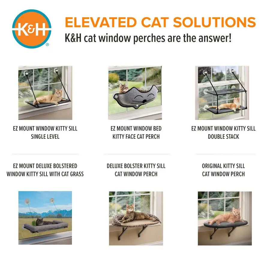 Window Perch for Cats, Orthopedic Window Hammock ,  Bed Holds 40LBS, Washable Cover,  Window Bed