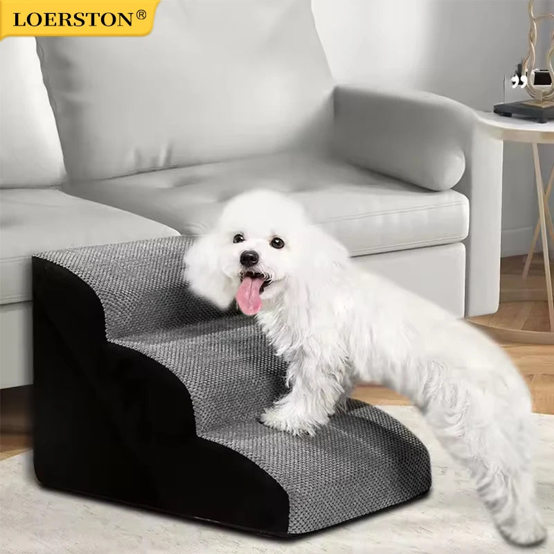 Pet 2/3 Step Dog ,Cat Pet Ramp Ladder Washable Non Slip Removable Memory Foam