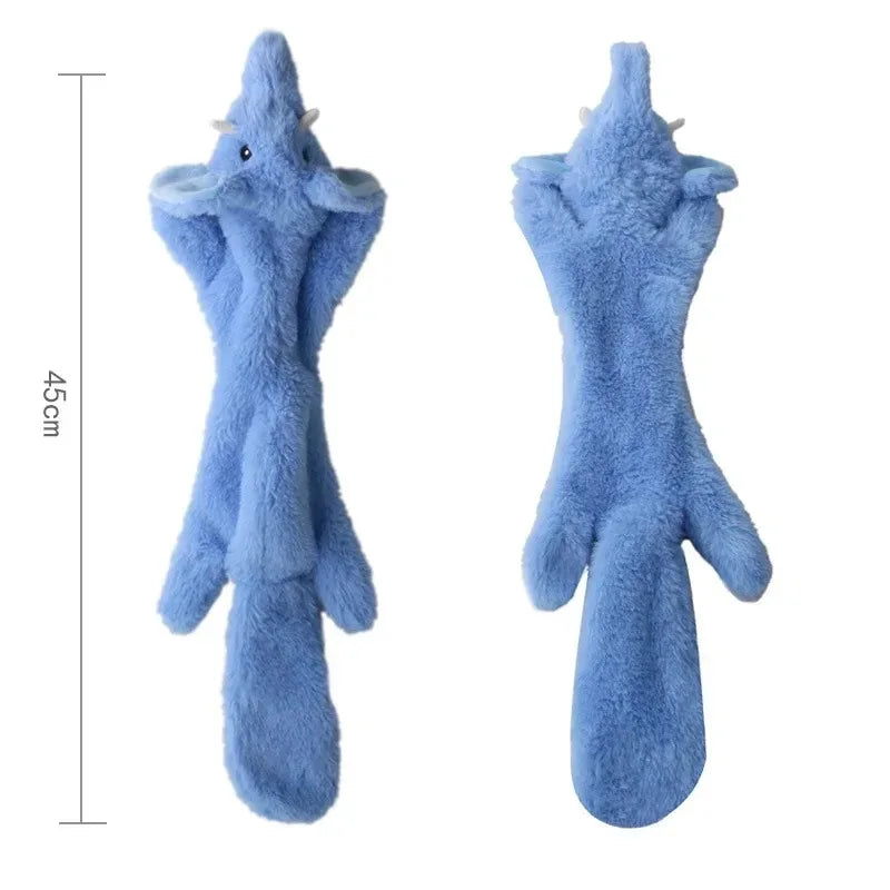 Funny Simulated Animal ,No Stuffing Dog Toy with Squeakers, Durable Stuffingless Plush Toy ,Crinkle Squeak Toy