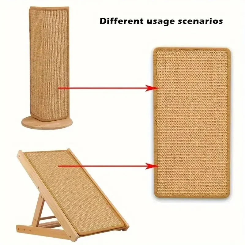 Natural Sisal Cat Scratcher Mat,Horizontal Floor Scratching Pad Rug Protect Couch and Carpets
