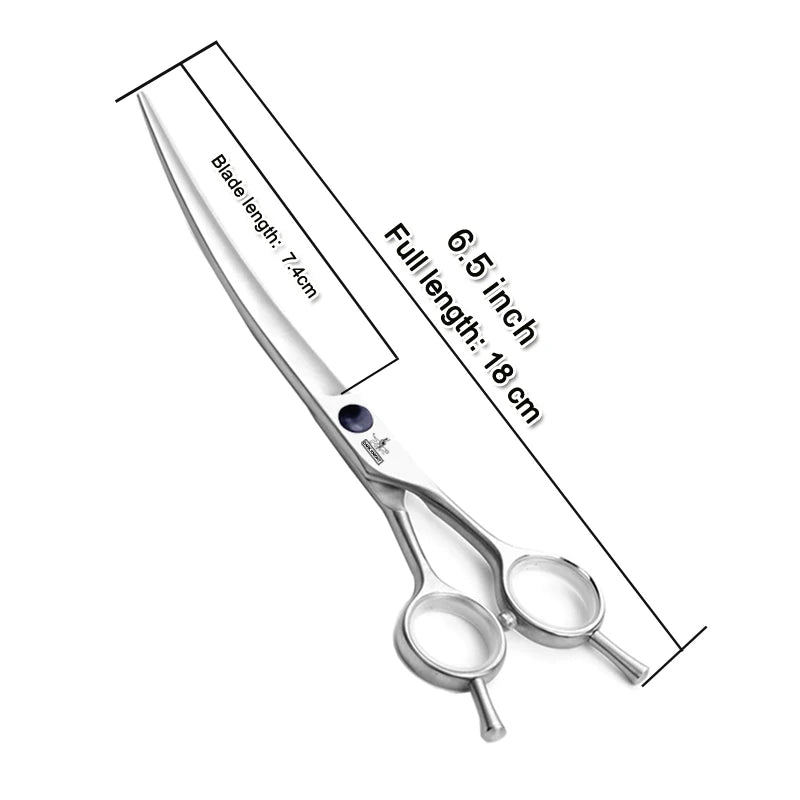 Dog grooming and trimming tools, pet scissors, 6.5 "7.0" 7.5 ", professional pet grooming scissors, curved and finely trimmed