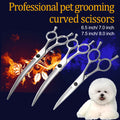 Dog grooming and trimming tools, pet scissors, 6.5 "7.0" 7.5 ", professional pet grooming scissors, curved and finely trimmed