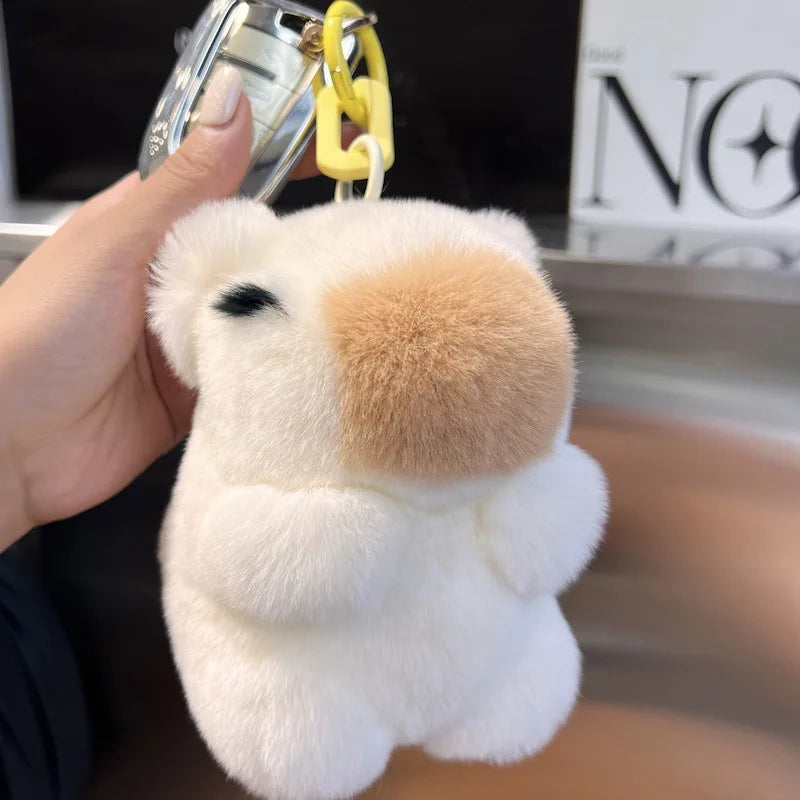 Mini Real Rex ,Rabbit,Bunny Keychain Women Bag Charm ,Jewelry Pendant Car Key Metal Ring Classic Ornament