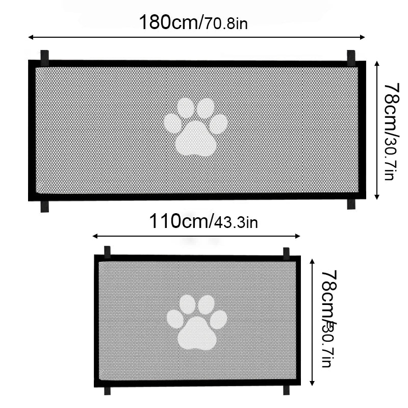 Pet Barrier,Portable Folding Breathable Mesh Cat and Dog Safety Fence  to Ensure Pet Safety