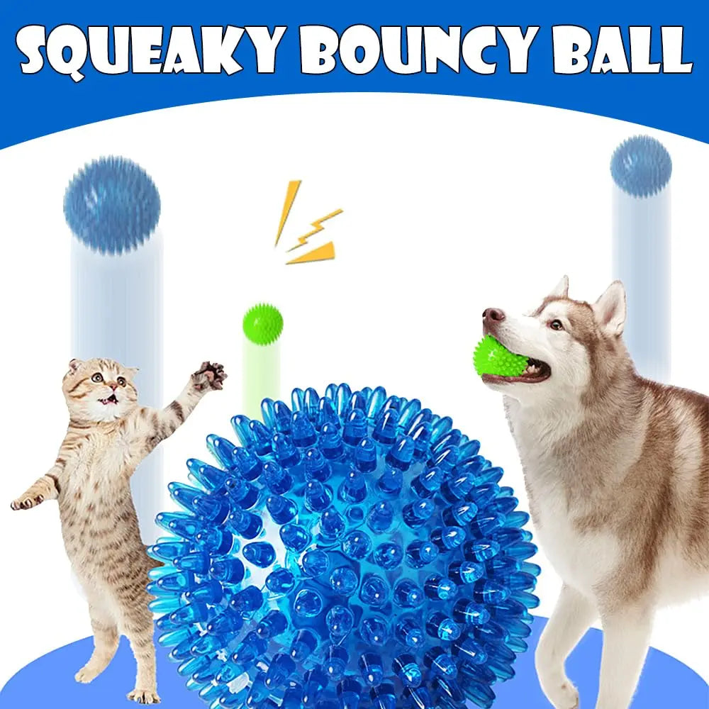 3/6Pcs Squeaky Dog Ball Toys, Dog Chew Ball for Boredom, Floatable Pool Dog Toy,Puppy Teeth Cleaning Toy for Small ,Medium Dogs