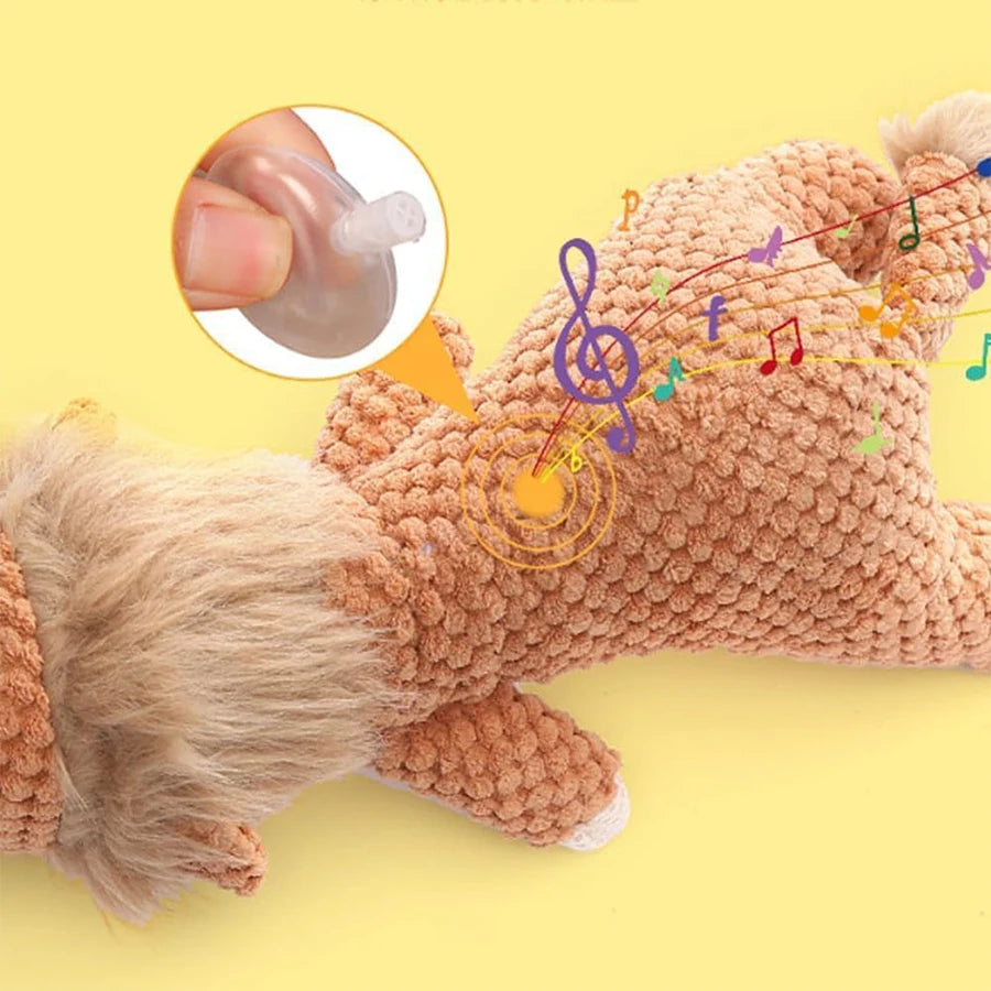 Bite-Resistant Sound Plush Toy Lion ,Wolf ,Elephant, Cartoon Pet Toy Squeaky Dog Toy For Small & Medium Dogs