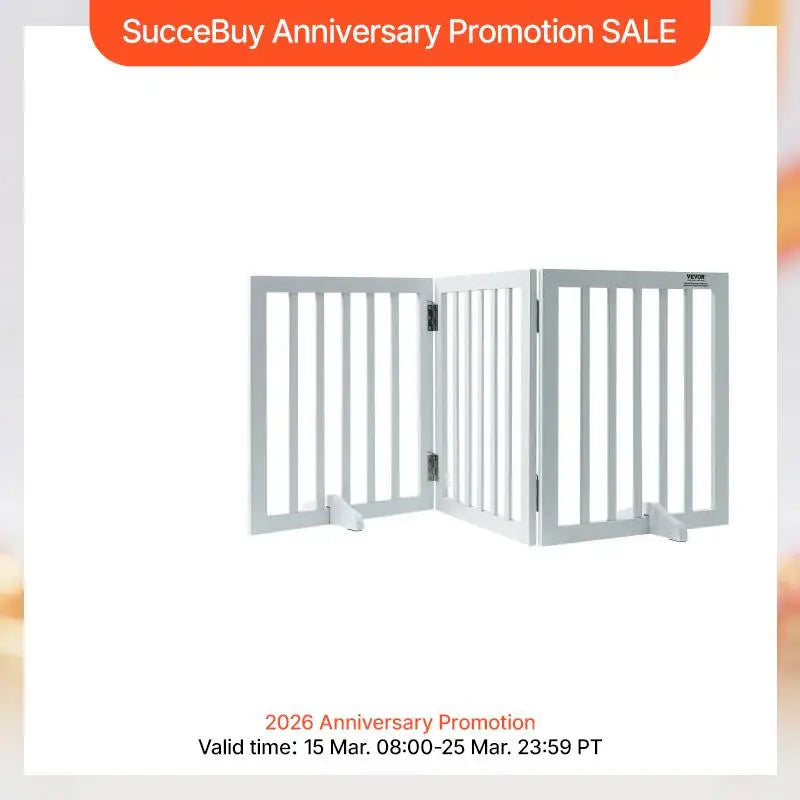Freestanding Pet Gate 3 Panels ,Foldable Dog Gate for Narrow Passageways Expandable Dog Barrier