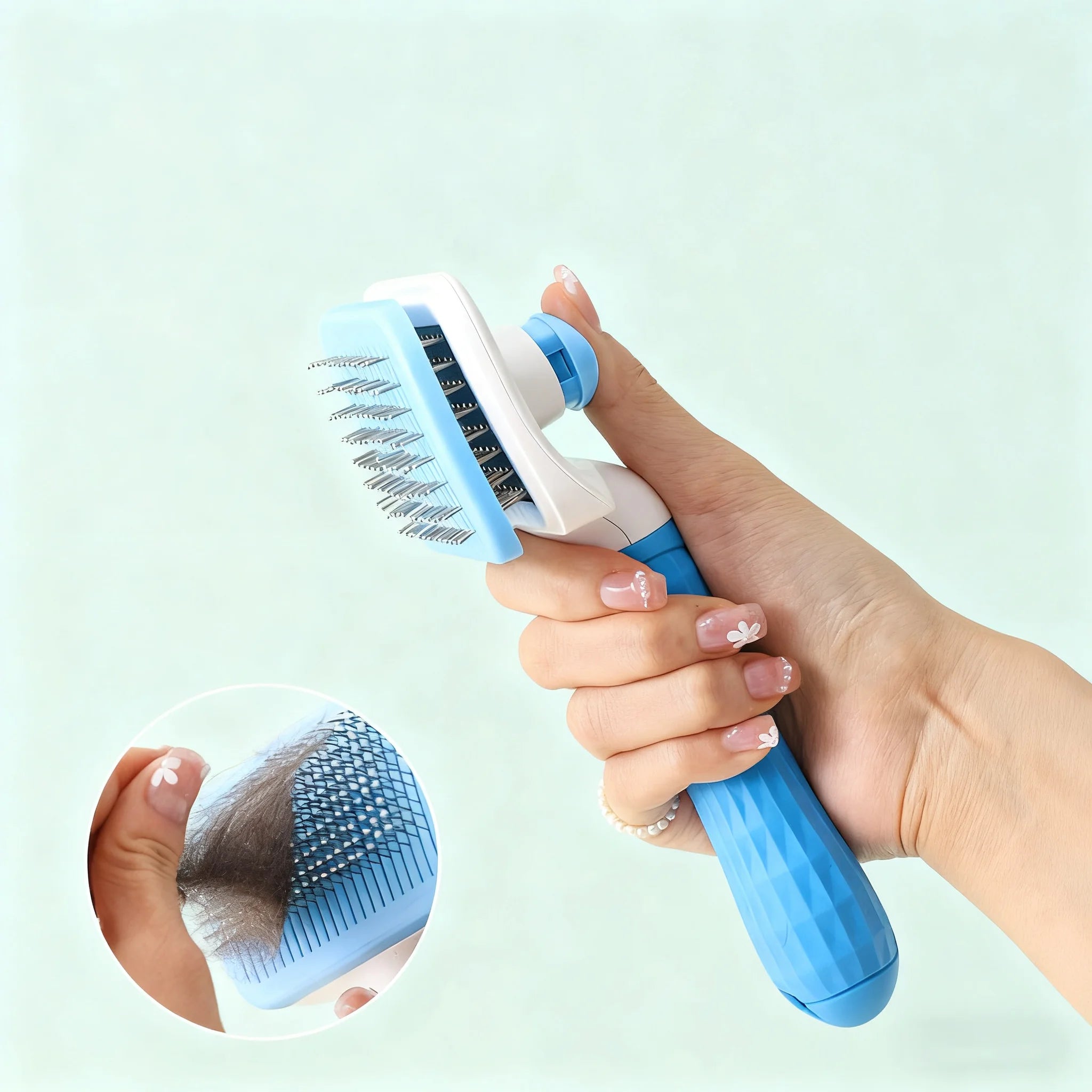 Self Cleaning Pet Hair Remover Brush For Dogs Cats, Grooming
