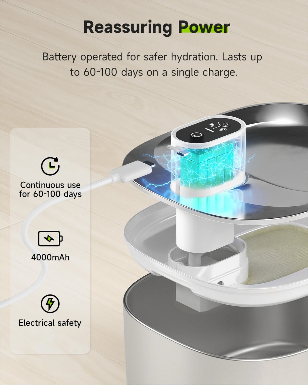 APETDOLA 4L Wireless Water Fountain Auto Sensor Drinking Fountain Dispenser For Cats and Dogs